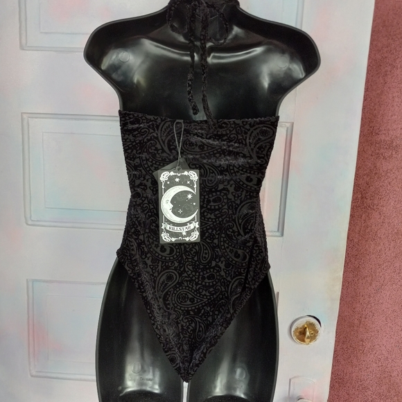 Killstar velvet bodysuit! 2 sizes, nwt in bags! Victorian Gothic super soft top! - Picture 10 of 13